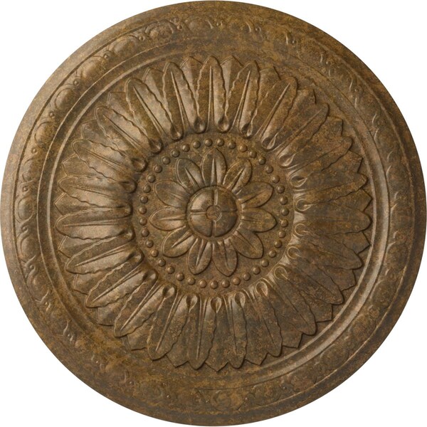 Ekena Millwork Temple Ceiling Medallion (Fits Canopies up to 9 1/4"), Hand-Painted Rubbed Bronze, 24"OD x 1 5/8"P CM24TERZS - main